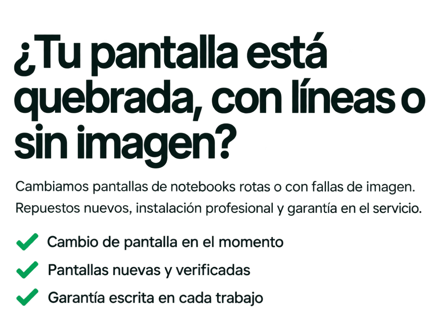 Información sobre pantallas para notebook de TechComputer